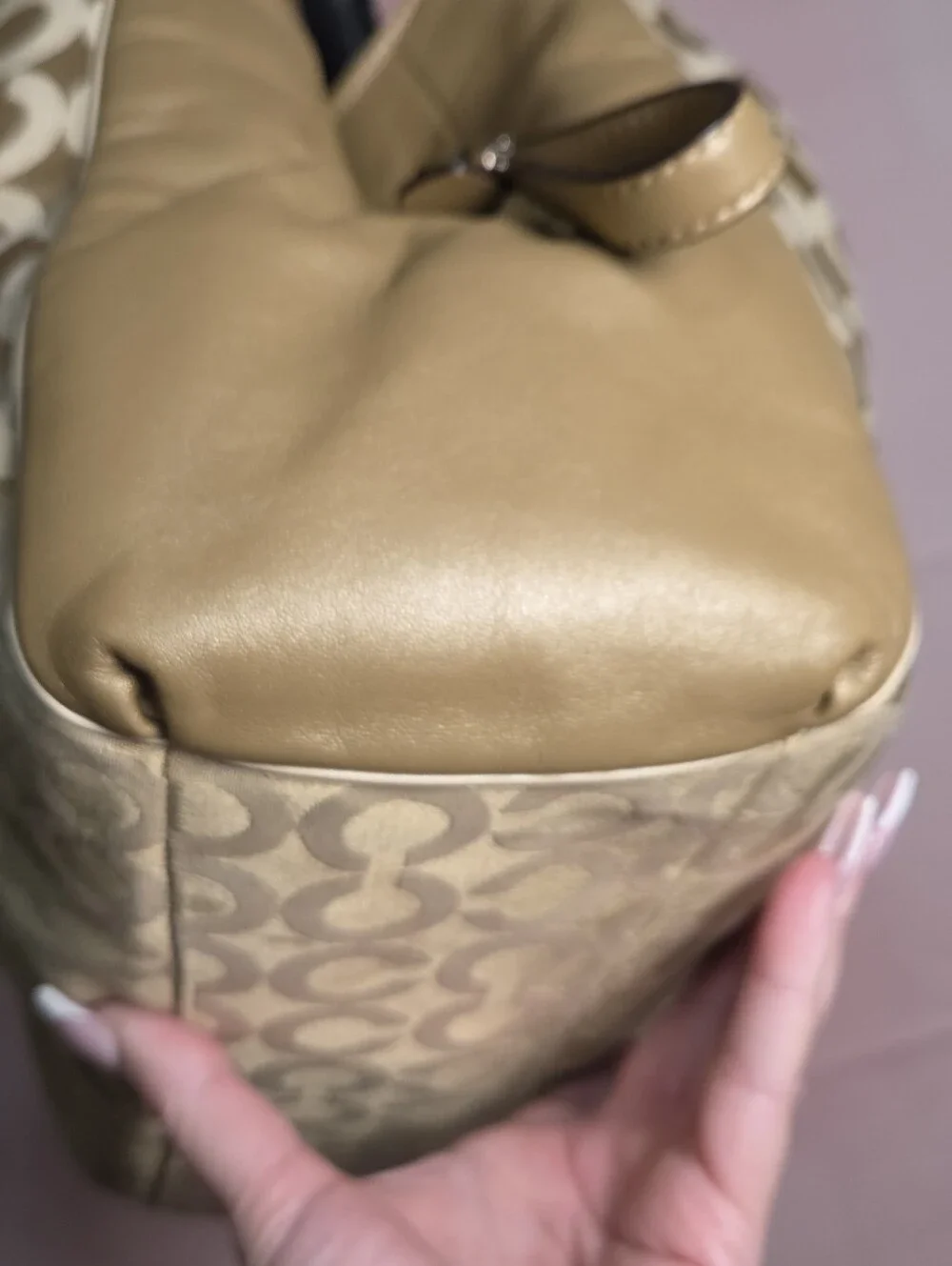Coach Madison Op Art Sateen Gold Shoulder Bag W/ 2 Hangtags